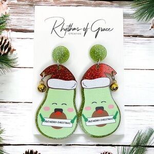 Jingle All the Way with Fun Avocado Dangle Earrings – Perfect for Christmas! NWT
